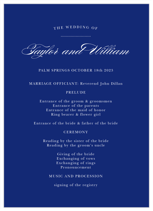 Make sure our Chic Vintage Wedding Programs are on every guest's chair before your ceremony, so no one is out of the loop during your event!