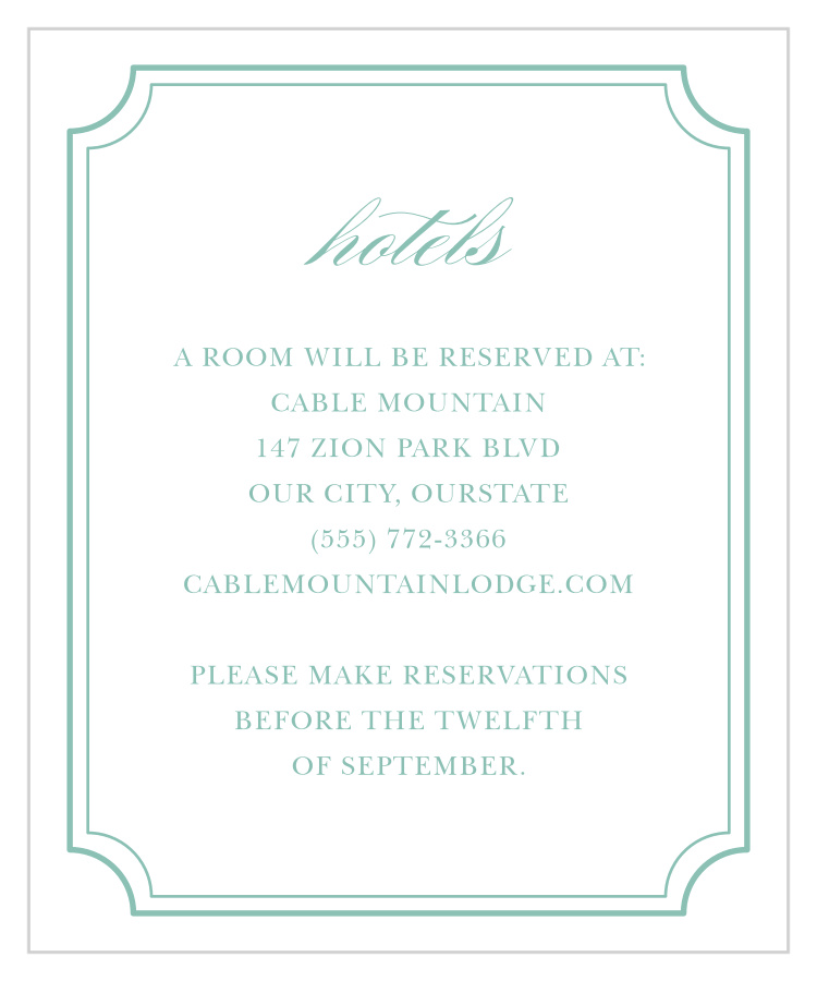 Simple Frame Accommodation Cards