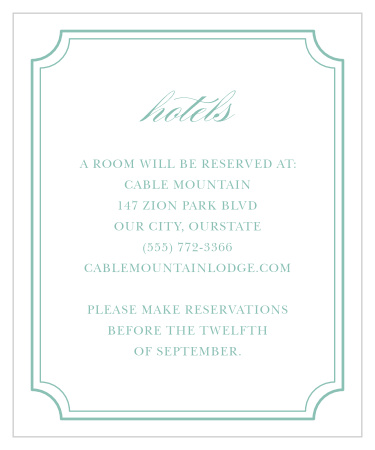 Simple Frame Accommodation Cards