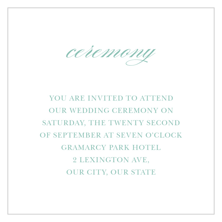 Simple Frame Ceremony Cards