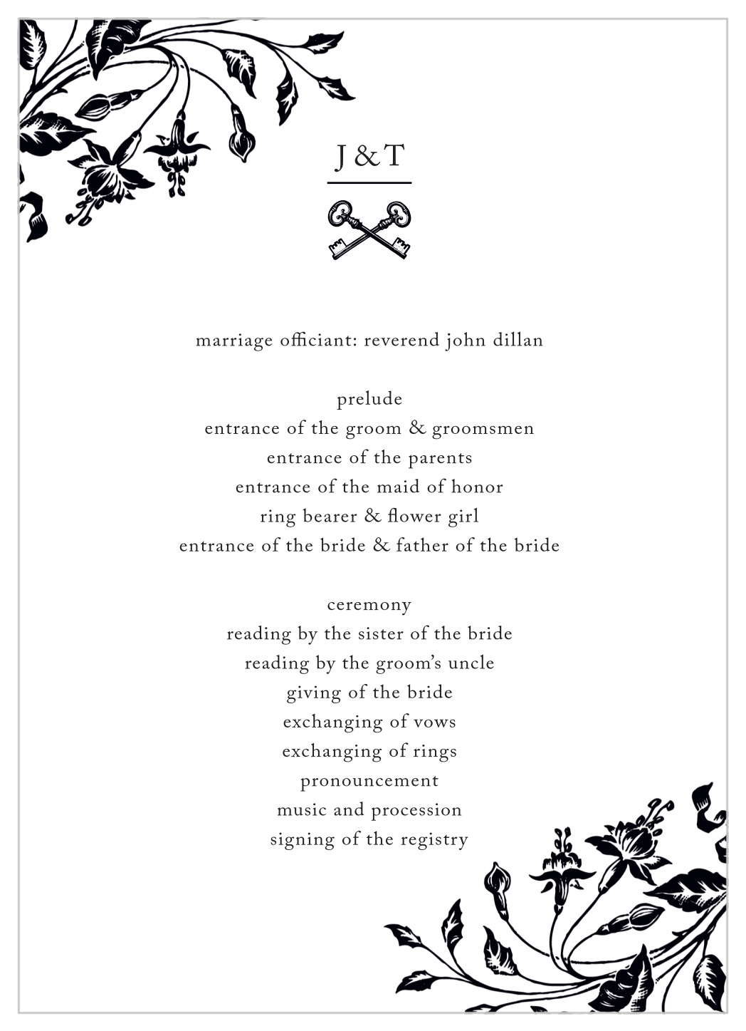 Elegant Relic Wedding Programs