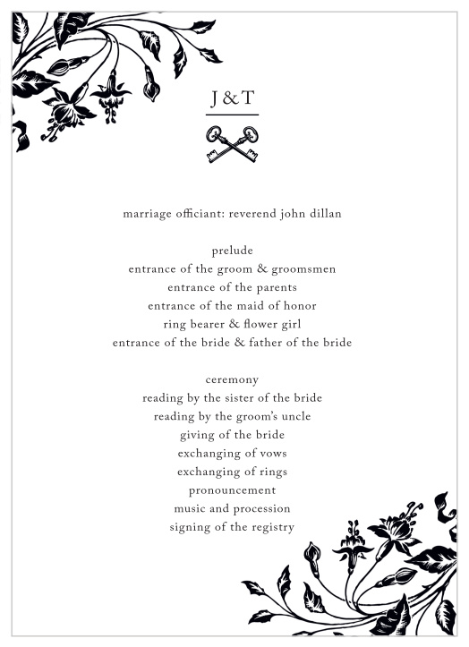 Have our Elegant Relic Wedding Programs available at your ceremony for your guests to follow along with the events of the day!