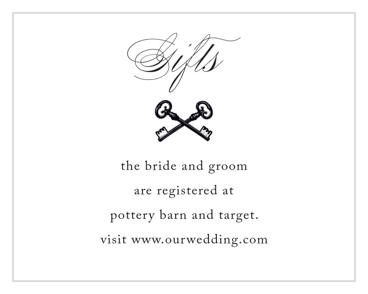 Elegant Relic Registry Cards