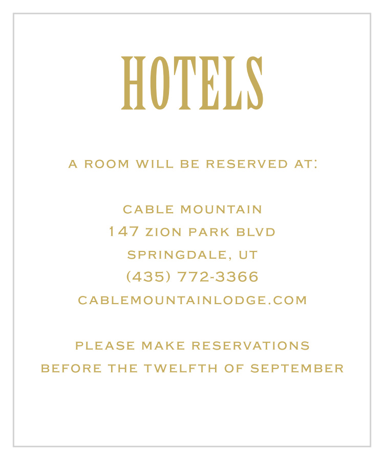 Antique Luxury Accommodation Cards