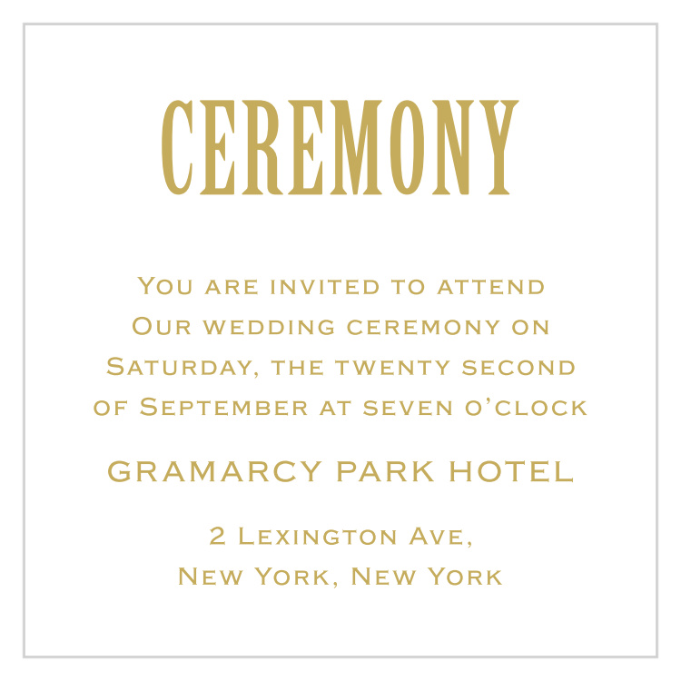 Antique Luxury Ceremony Cards
