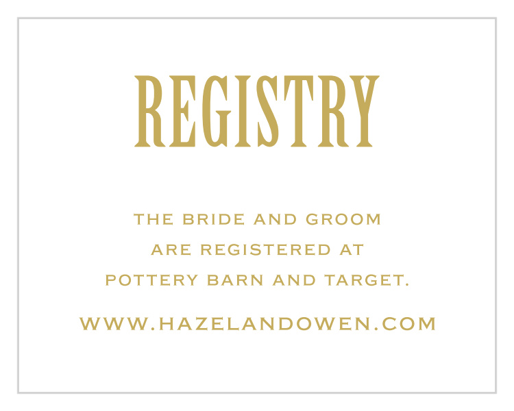 Antique Luxury Registry Cards
