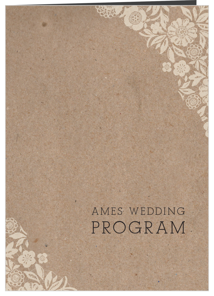 Vintage Floral Kraft Wedding Programs