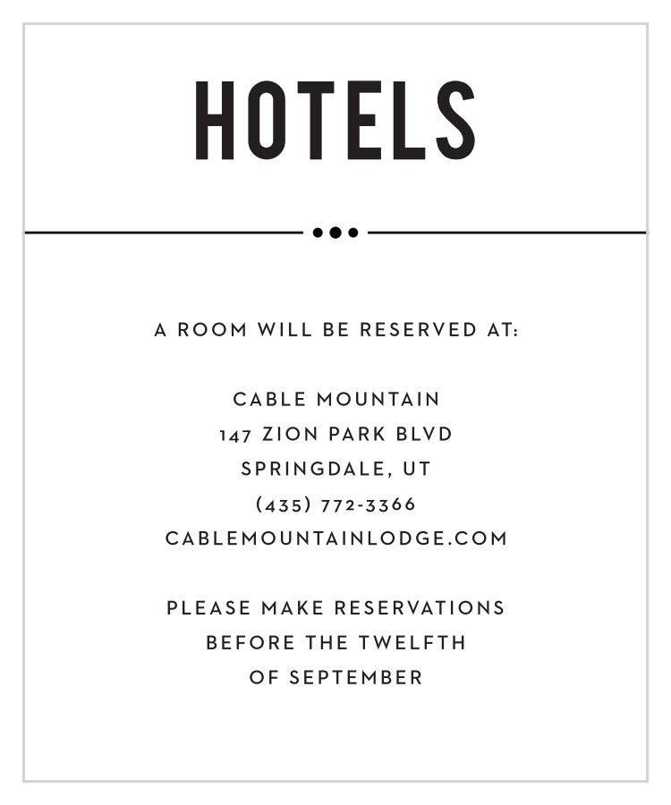 Eternal Playbill Accommodation Cards