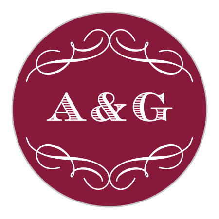 Scrolled Frame Wedding Stickers