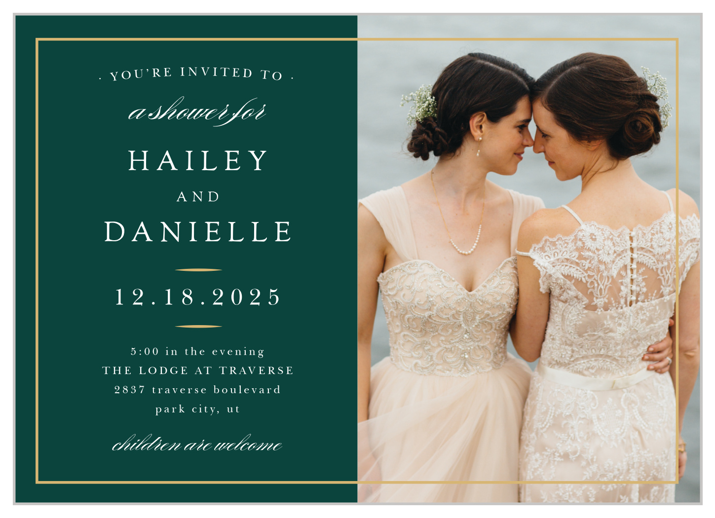Delicate Frame Bridal Shower Invitations