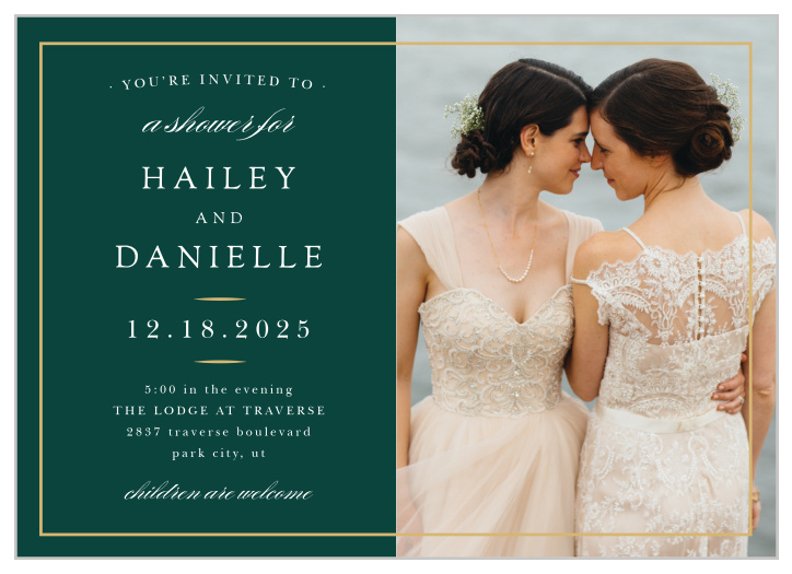 Bring your favorite people together to celebrate before your big day with our Delicate Frame Bridal Shower Invitations.