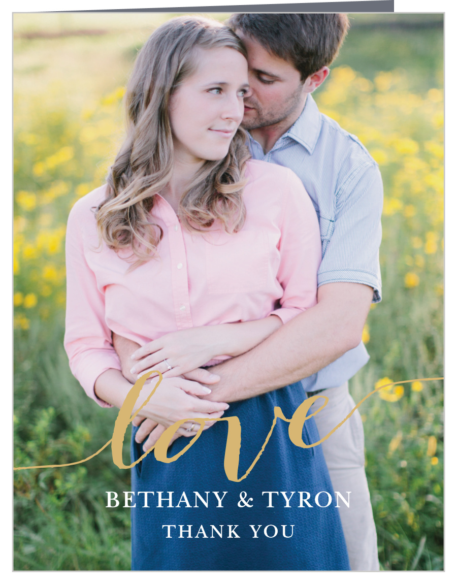 Love Script Bridal Shower Thank You Cards