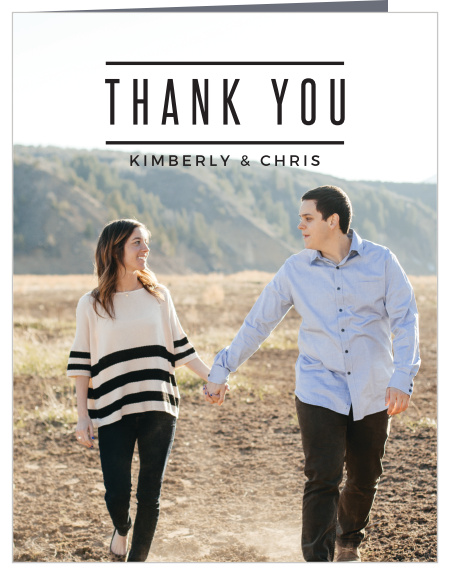 The support of family and friends on your special day meant a lot to you, show them your appreciation with our Modern Tendencies Bridal Shower Thank You Cards. 
