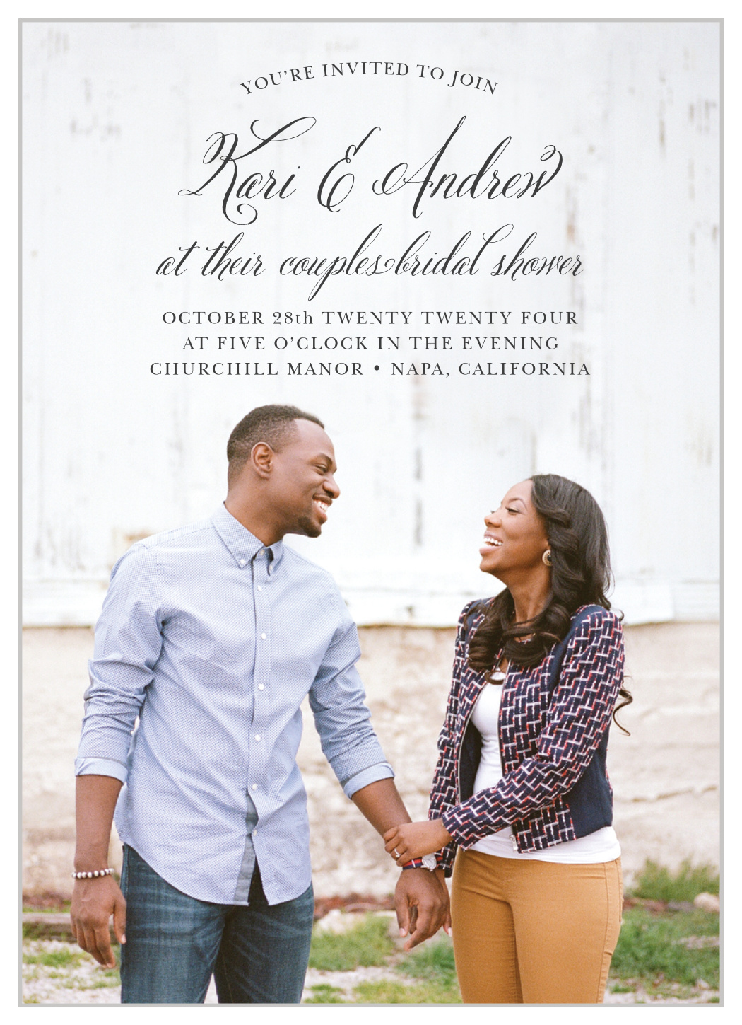 Timeless Script Bridal Shower Invitations