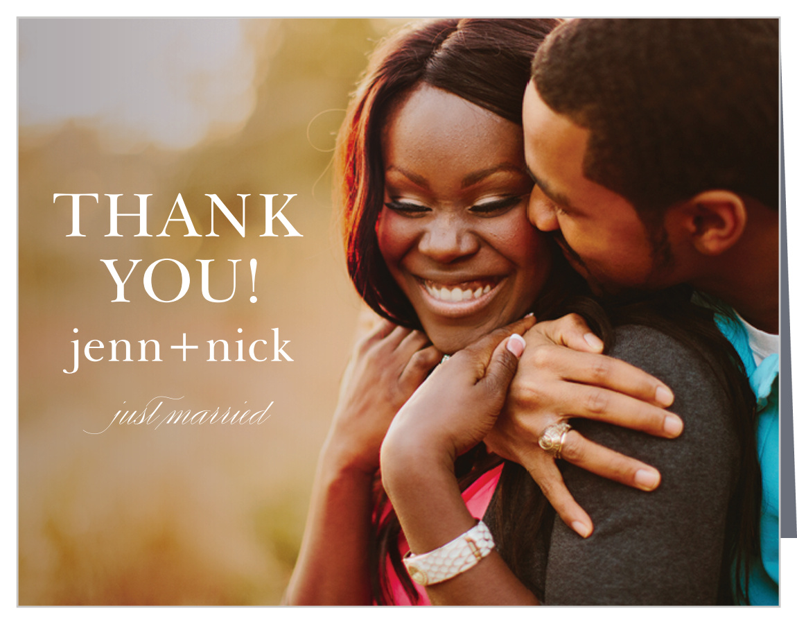 Sheer Overlay Bridal Shower Thank You Cards