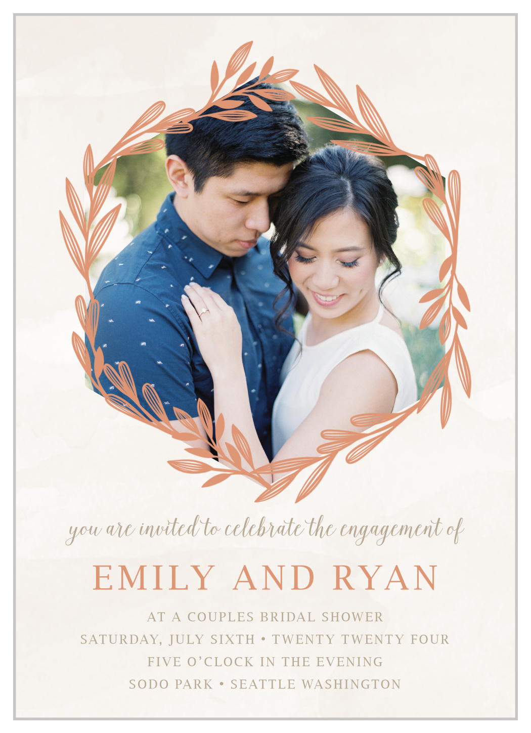 Hexagon Botanicals Bridal Shower Invitations