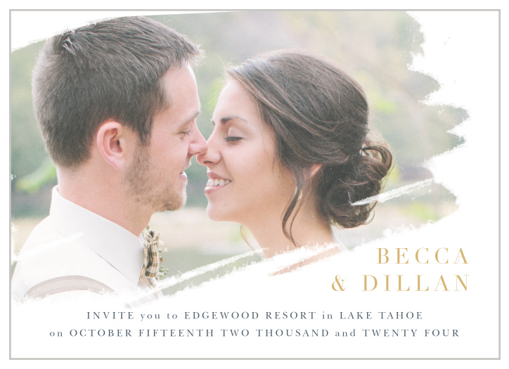 Look no further than our artistic Brushstroke Bliss Foil Bridal Shower Invitations to request that your loved ones attend your event!