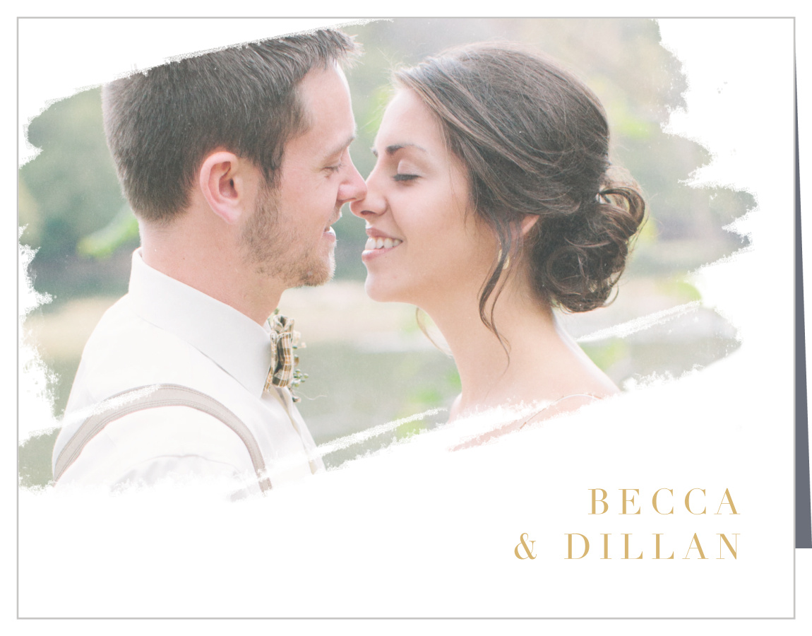 Brushstroke Bliss Foil Bridal Shower Thank You Cards