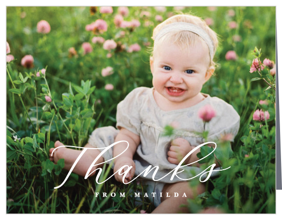 Our Cutely Surrounded First Birthday Thank You Cards show your gratitude for the support of loved ones at your little one's celebration.