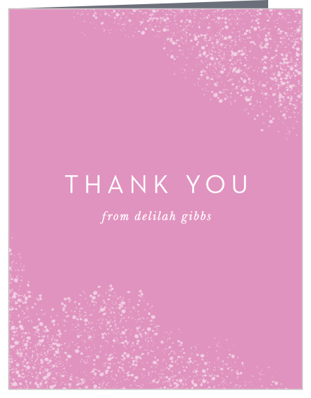 Our Lots of Glitter First Birthday Thank You Cards show gratitude to family and friends for their support at your child's celebration.