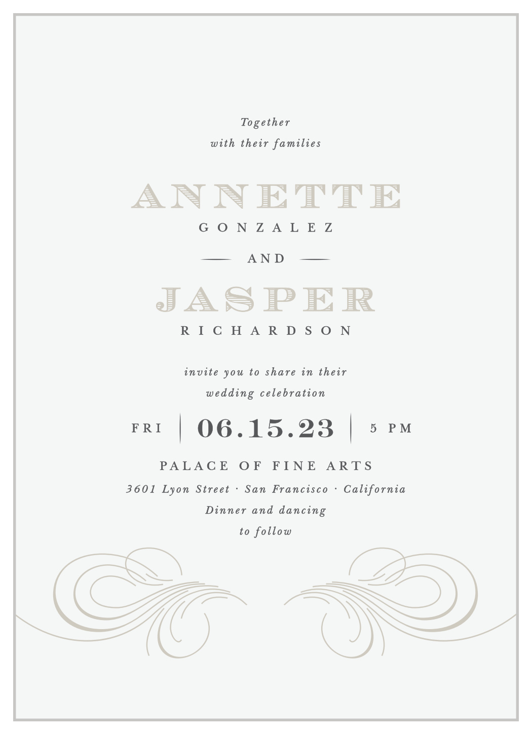 Streamlined Scroll Wedding Invitations