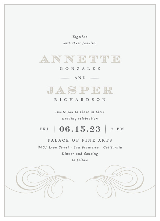 Streamlined Scroll Wedding Invitations