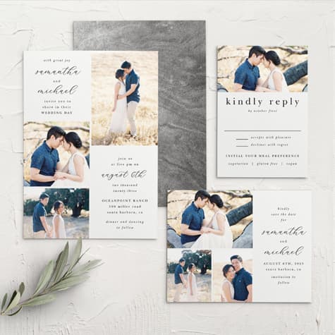 Stacked Photo Wedding Invitations