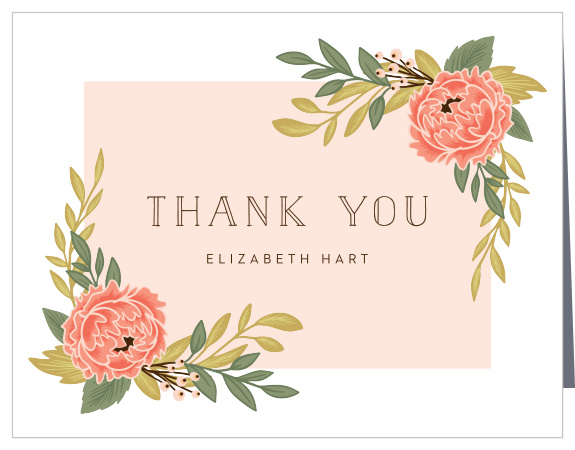 Thank everyone that supported your little one's big day with our Peony Wreath First Birthday Thank You Cards. 