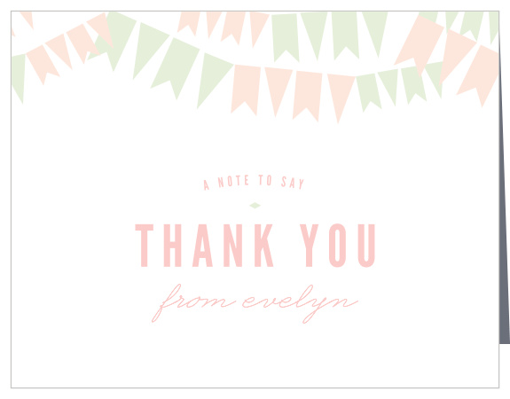 Thank everyone that supported your little one's big day with our Pennant Banner First Birthday Thank You Cards. 