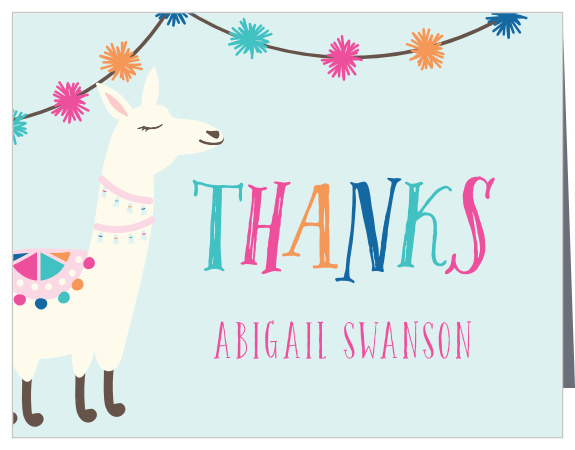 Thank your guests for a llama fun with our A Llama Fun First Birthday Party Thank You Cards.