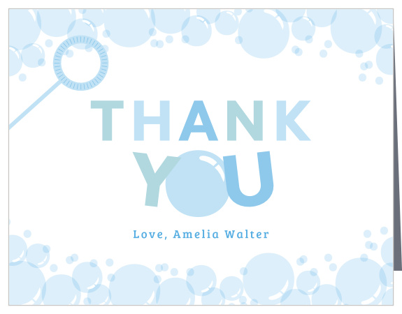 Thank your guests for making your event a blast with our Bounding Bouncer First Birthday Thank You Cards.