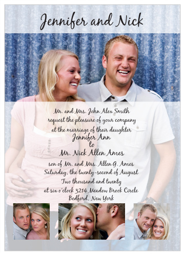 Opaque Photo Flair Portrait Wedding Invitations