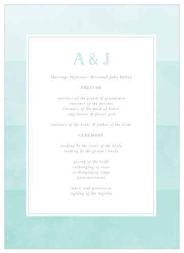 Blue Skies Wedding Programs