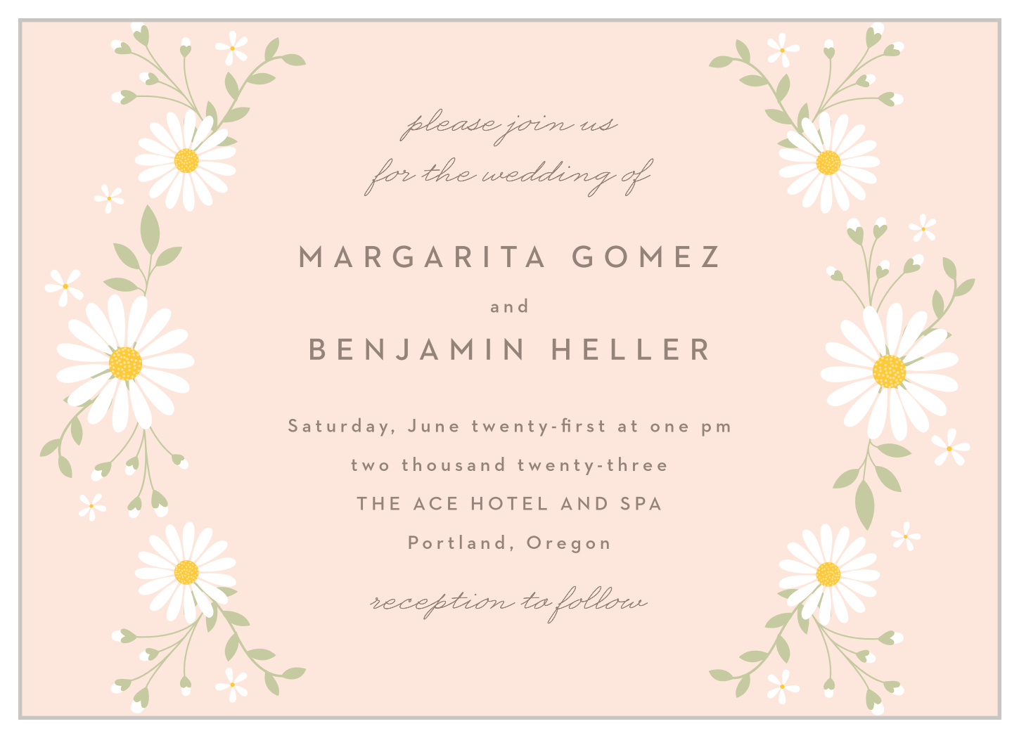 Summer Daisy Wedding Invitations