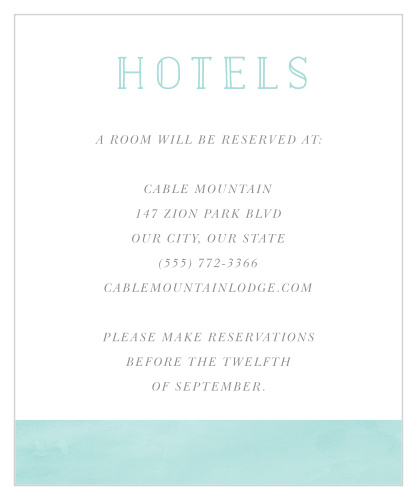 Blue Skies Accommodation Cards