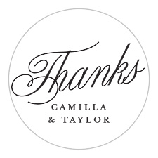 Seal envelopes or gift family and friends with a memento of your special day with the minimalist look of our Calligraphic Slant Wedding Stickers.