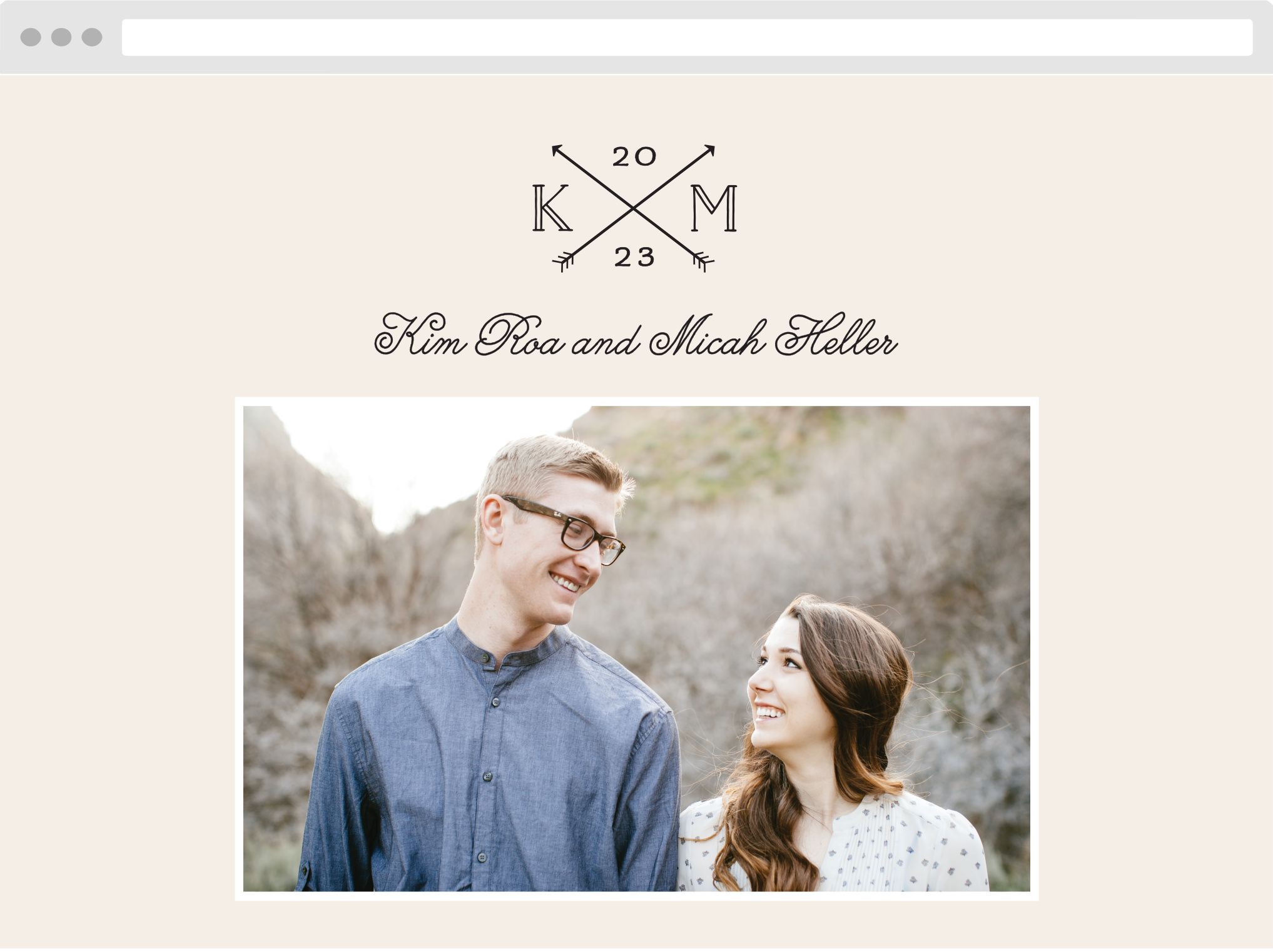 Overlapping Arrows Wedding Website