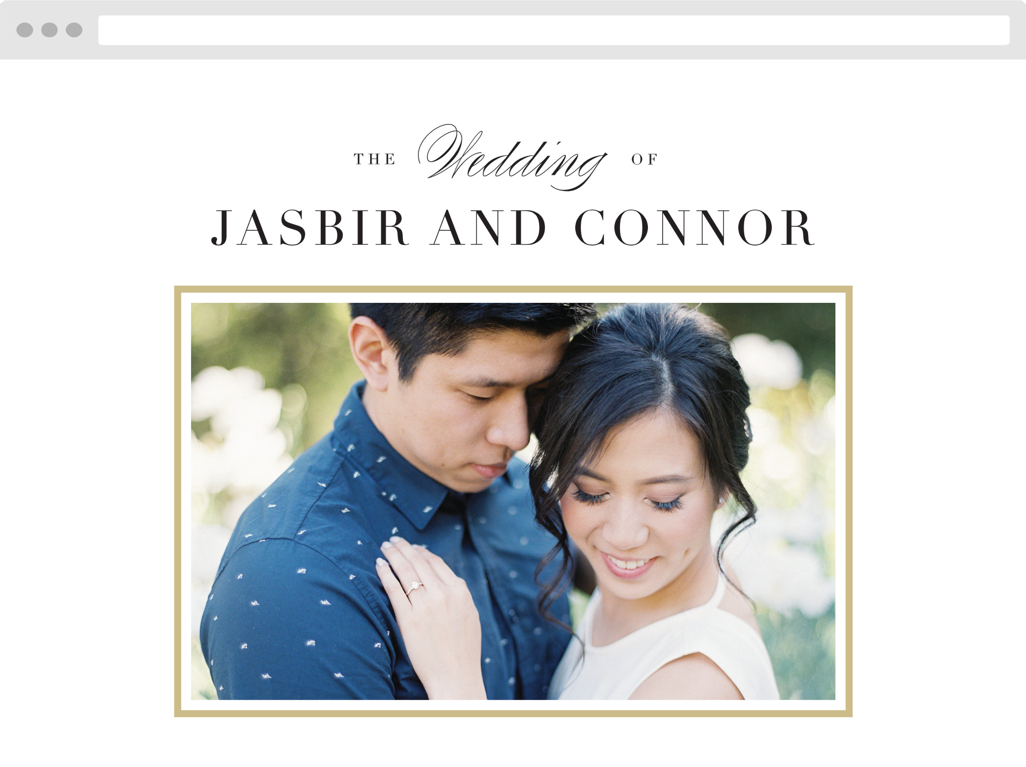 Classic Frame Wedding Website