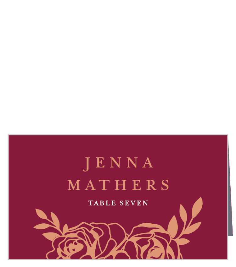 Rose Outline Place Cards