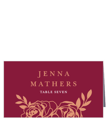 Rose Outline Place Cards