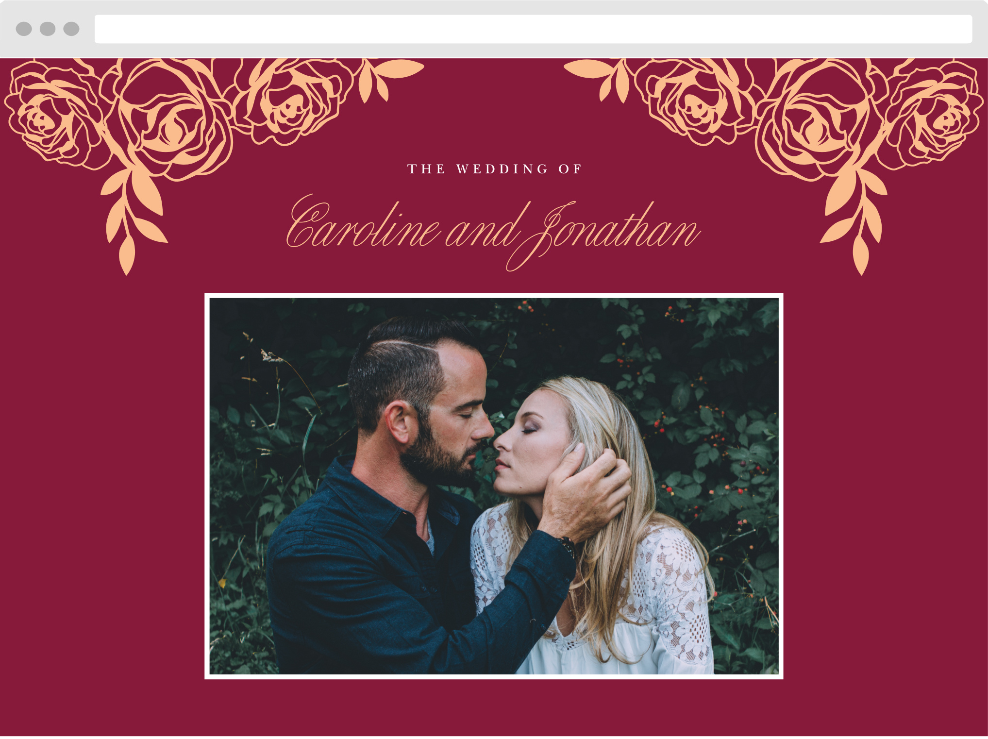 Rose Outline Wedding Website