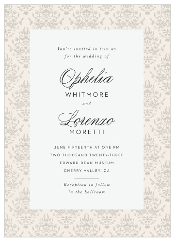 Damask Border Wedding Invitations