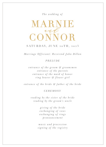 Perfectly Personalized Portrait Wedding Programs