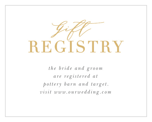 Use our Perfectly Personalized Portrait Registry Cards to easily let your guests know where you've listed your gift wishlists.