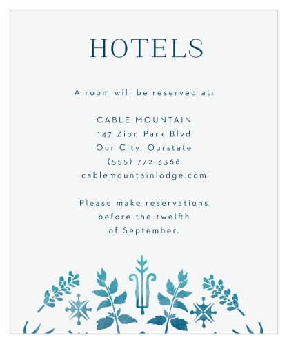 Painted Floral Accommodation Cards