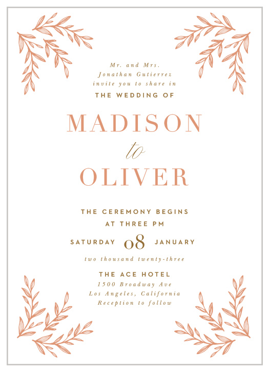 Ornate Corners Wedding Invitations