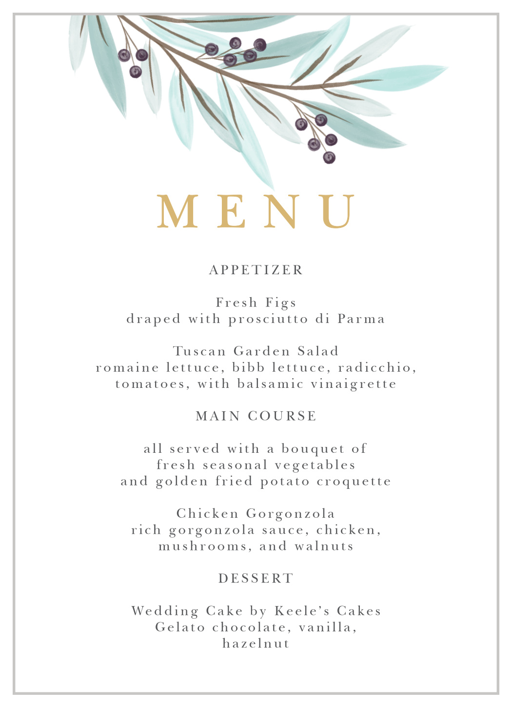 Geometric Union Wedding Menus