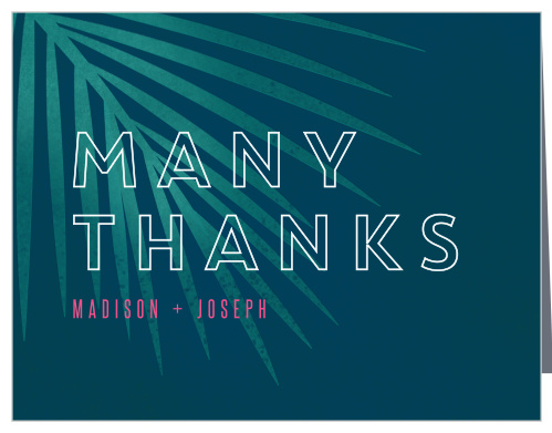 Thank your wedding guests for their attendance at your big day, by sending them our Retro Paradise Wedding Thank You Cards!