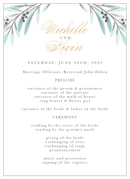 Geometric Union Wedding Programs