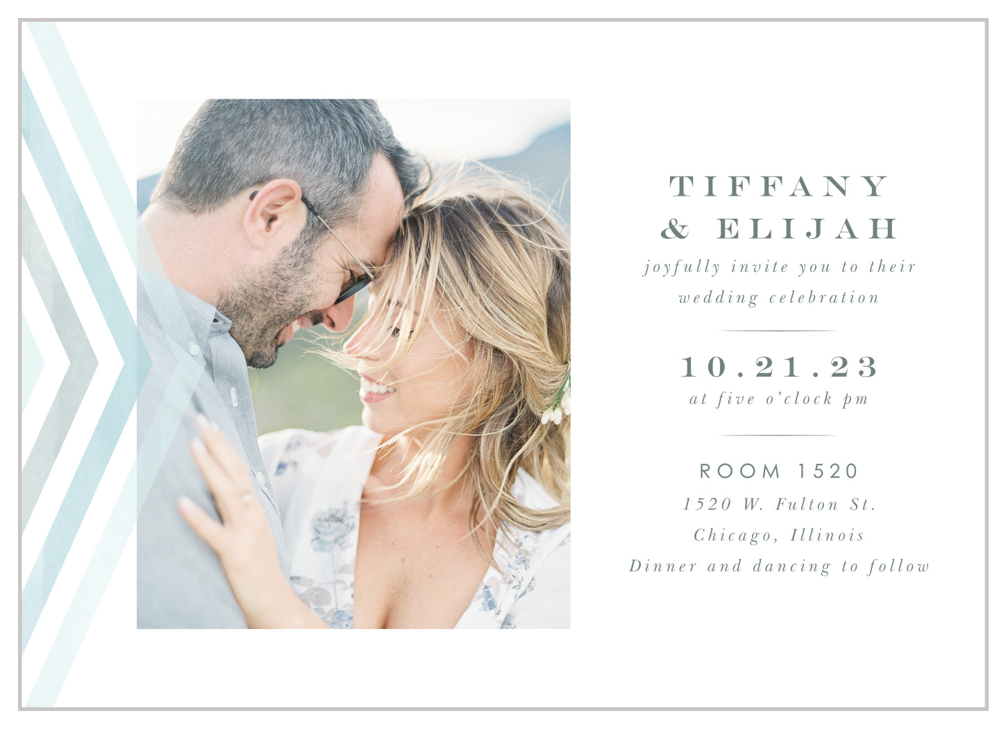 Chevron Arrow Landscape Wedding Invitations
